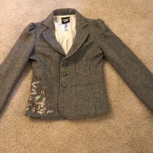 Guess Jeans Knit Blazer w/ floral embroidery